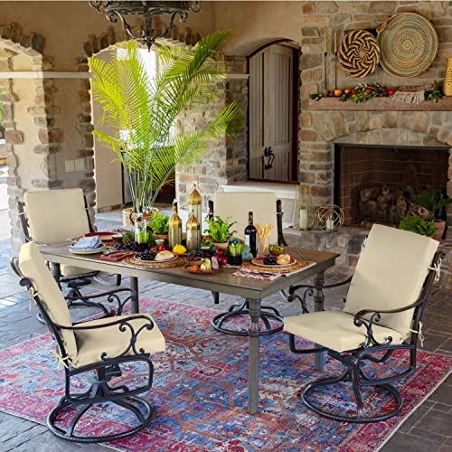 Image of Arden Patio Dining Outdoor Chair Cushions, 20x44, Rain-Proof Seat Pad, Fade-Resistant Outdoor Cushion Tan Leala