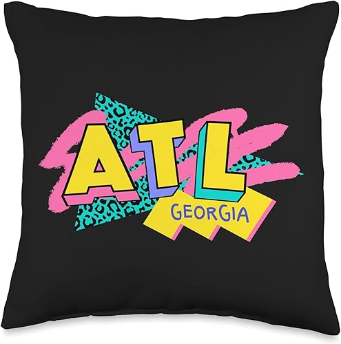 Miniatura 5 de 90s Nostalgia 90s Kid Atlanta Georgia Retro ATL Rad Retro Atlanta Style ATL 90s Nostalgia - Almohada de 18 x 18 pulgadas, multicolor