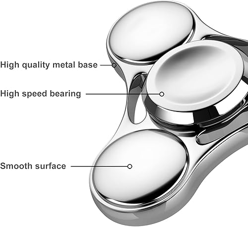 Miniatura 2 de ATESSON Juguete Fidget Spinner, Rodamiento de Acero Inoxidable Ultra Duradero de Alta Velocidad 3-5 Min Spinner de Dedo de Metal de Latón