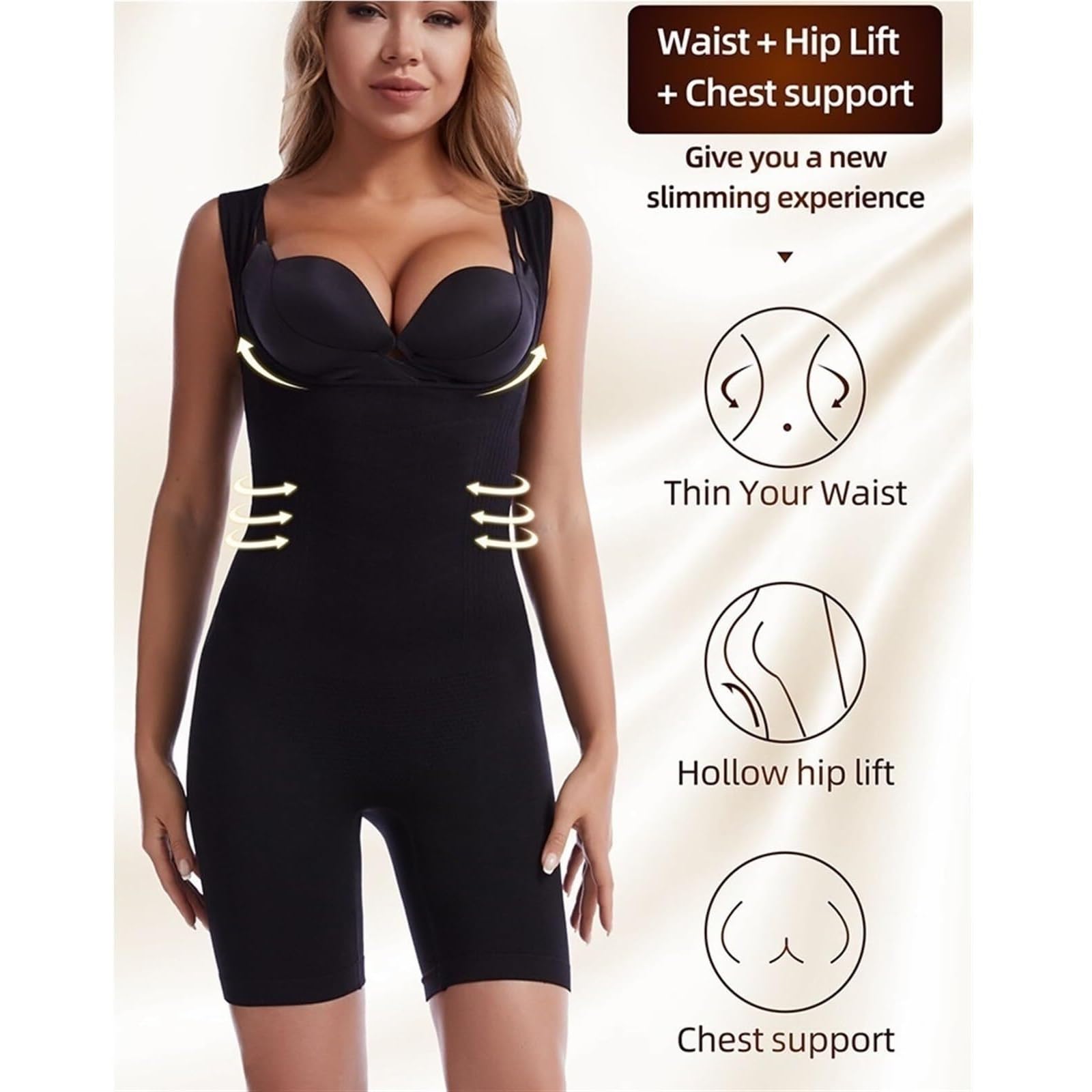 2 Pezzi Busto Aperto Shapewear Controllo della Pancia Body Senza Cuciture for Le Donne Butt Lifting Body Shaper Fajas Colombianas