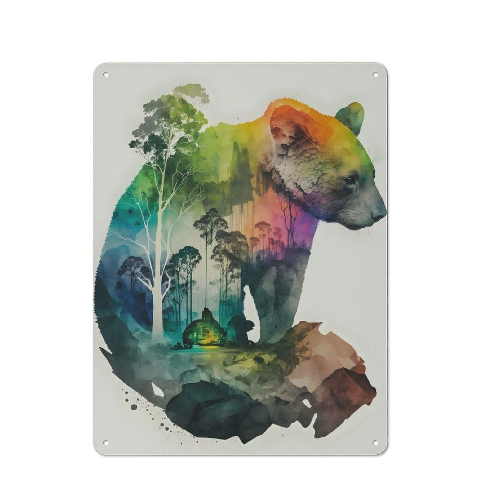 Junmoney Style-4 Animal Nature Vintage Metal Sign 40X30cm For Lounge Or Reading Corner, For A Room Refresh Centred On Metal Wall Decor