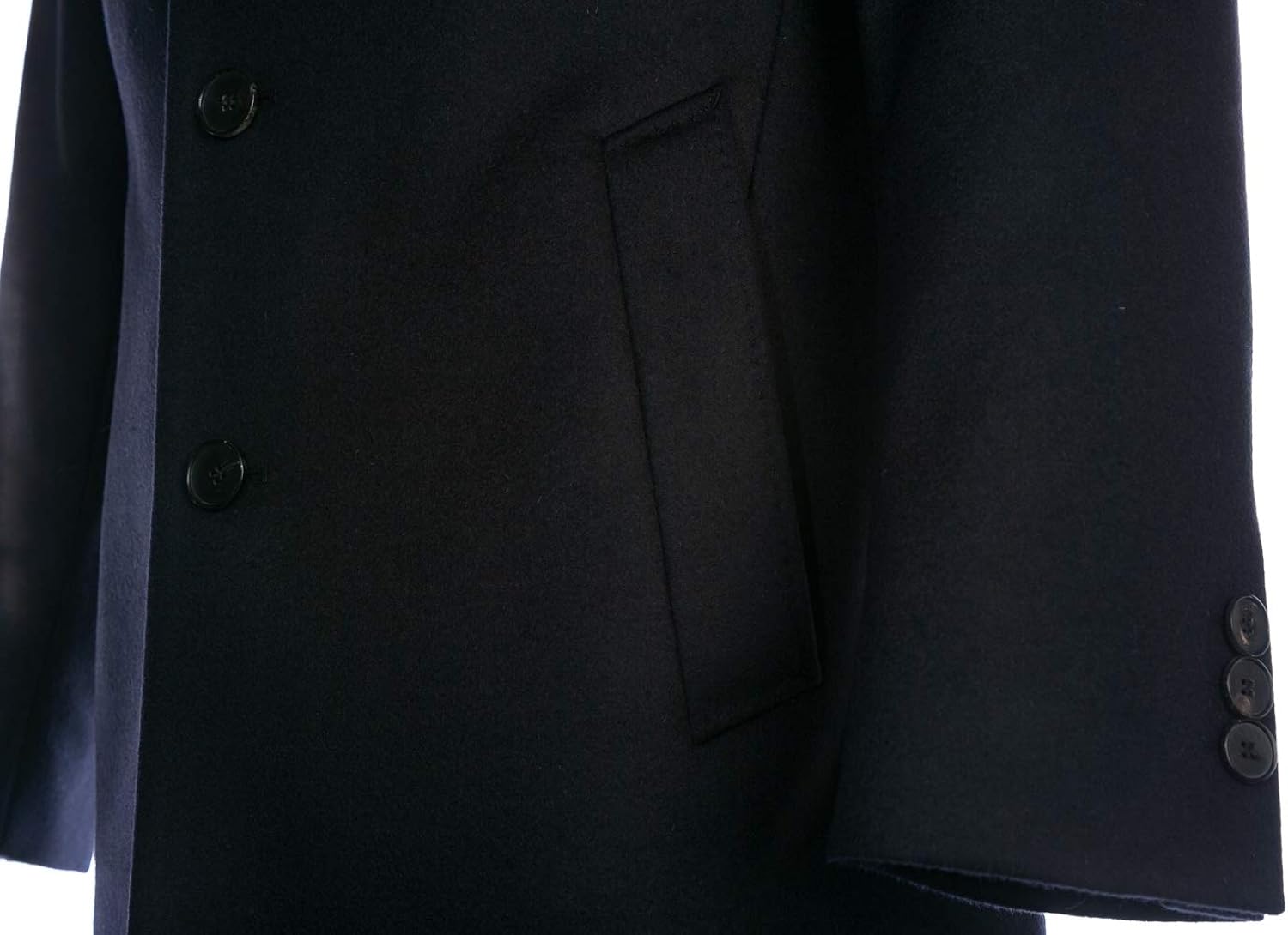 hugo boss navy overcoat