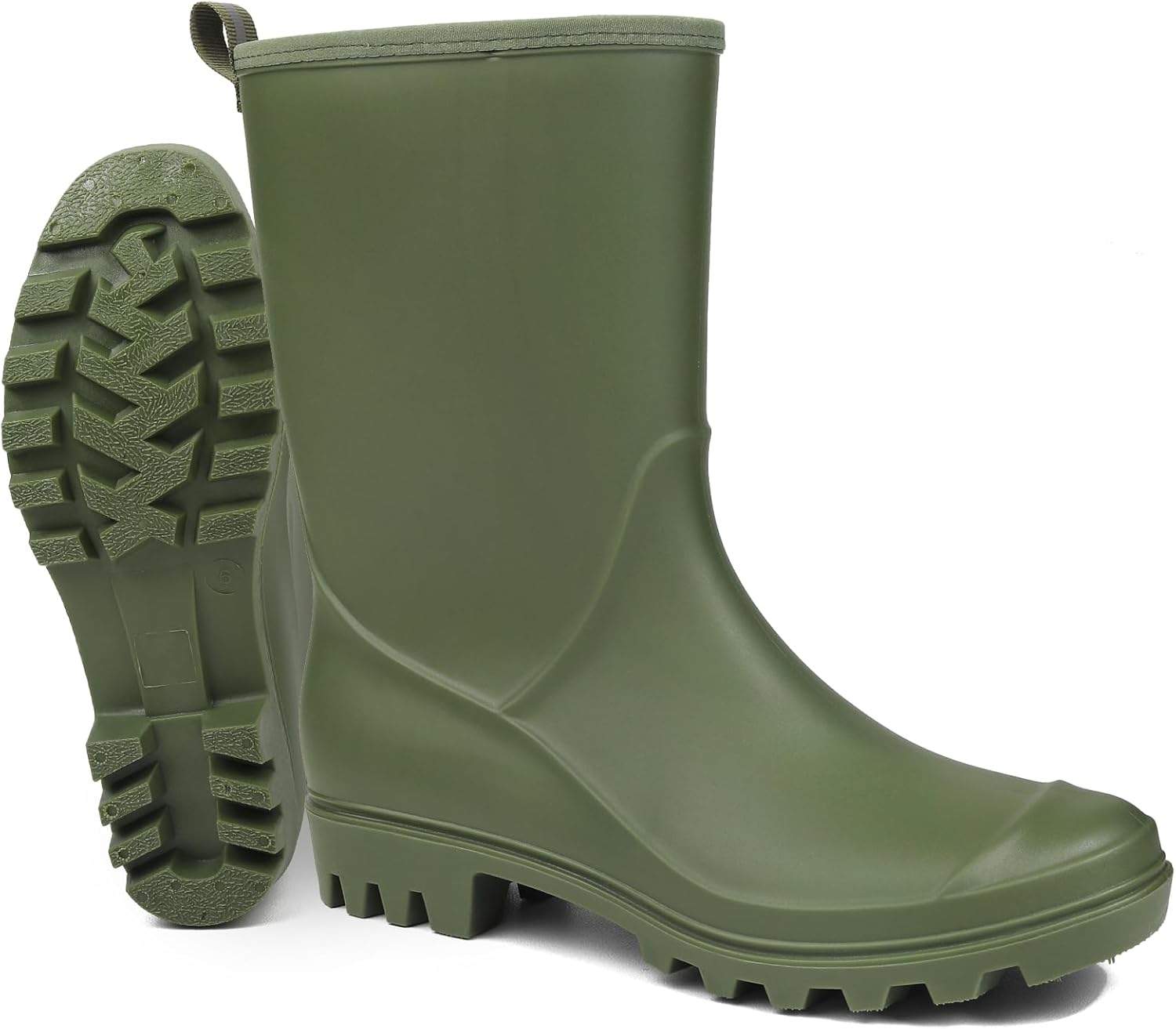 DKSUKO Women's Mid-Calf Rain Boots Garden Boots Waterproof Rubber Boots