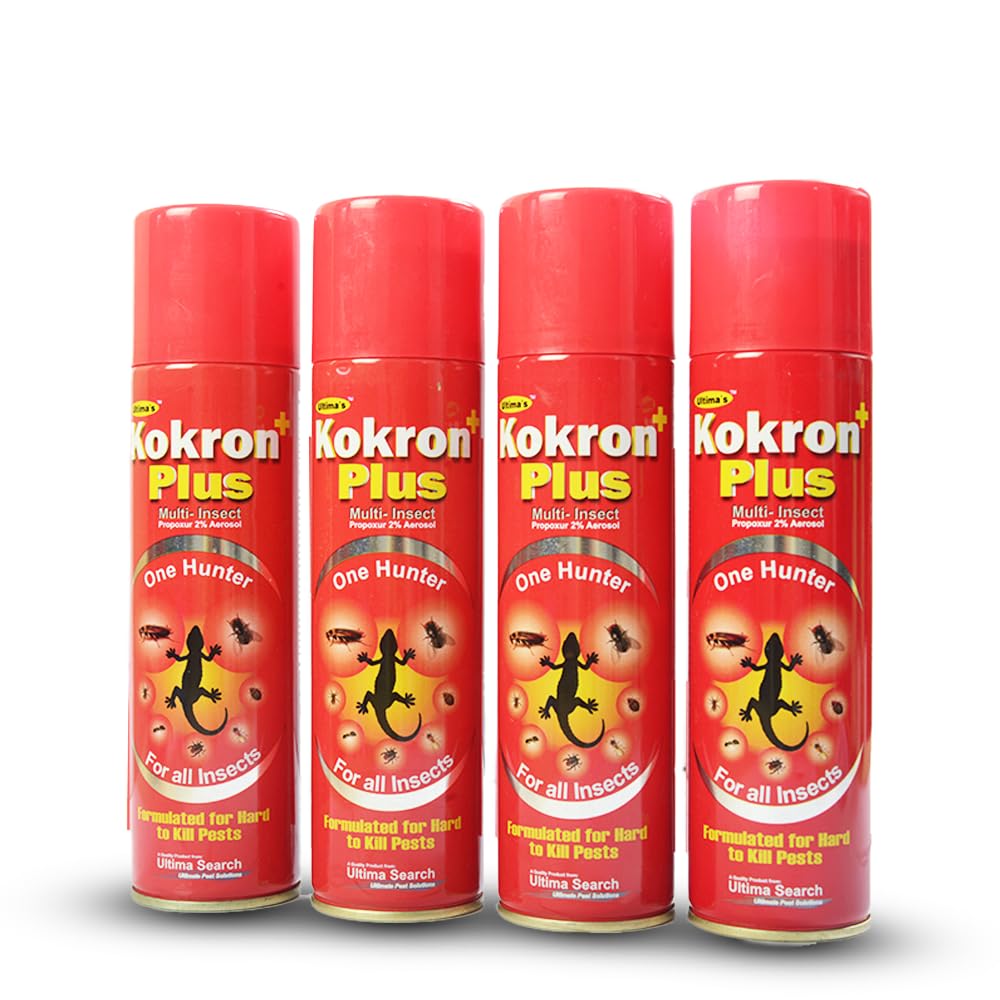 Kokron Plus Multi-Insect Killer Spray | 200ml Each | Ready to Use | Fast Action Against Cockroaches, Ants & Mosquitoes | Pack of 4-image-28