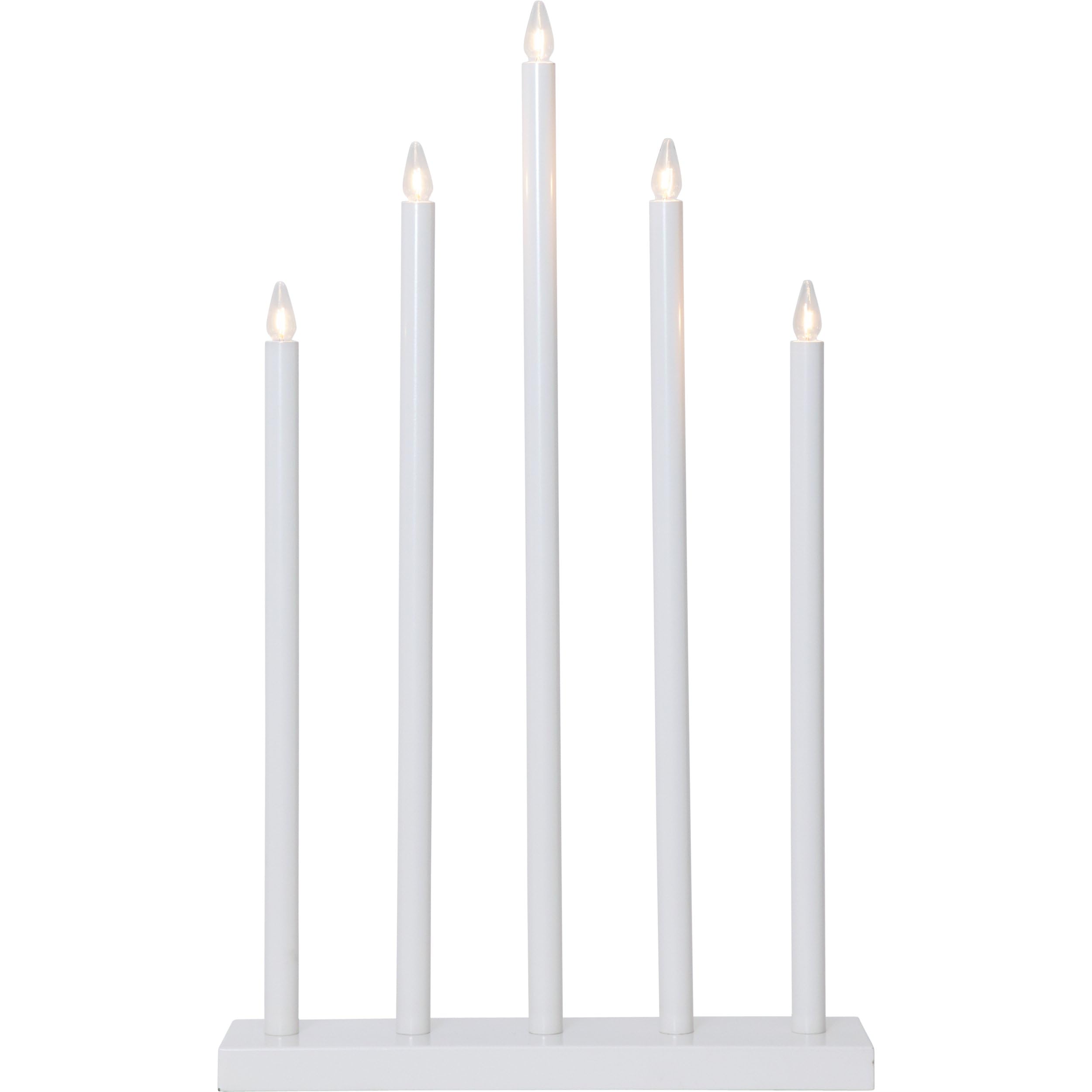 EGLO Kerzenständer Holy, Dekoleuchte Weihnachten, Fensterdeko aus Holz | Stahl und Kunststoff in weiss warmweiß