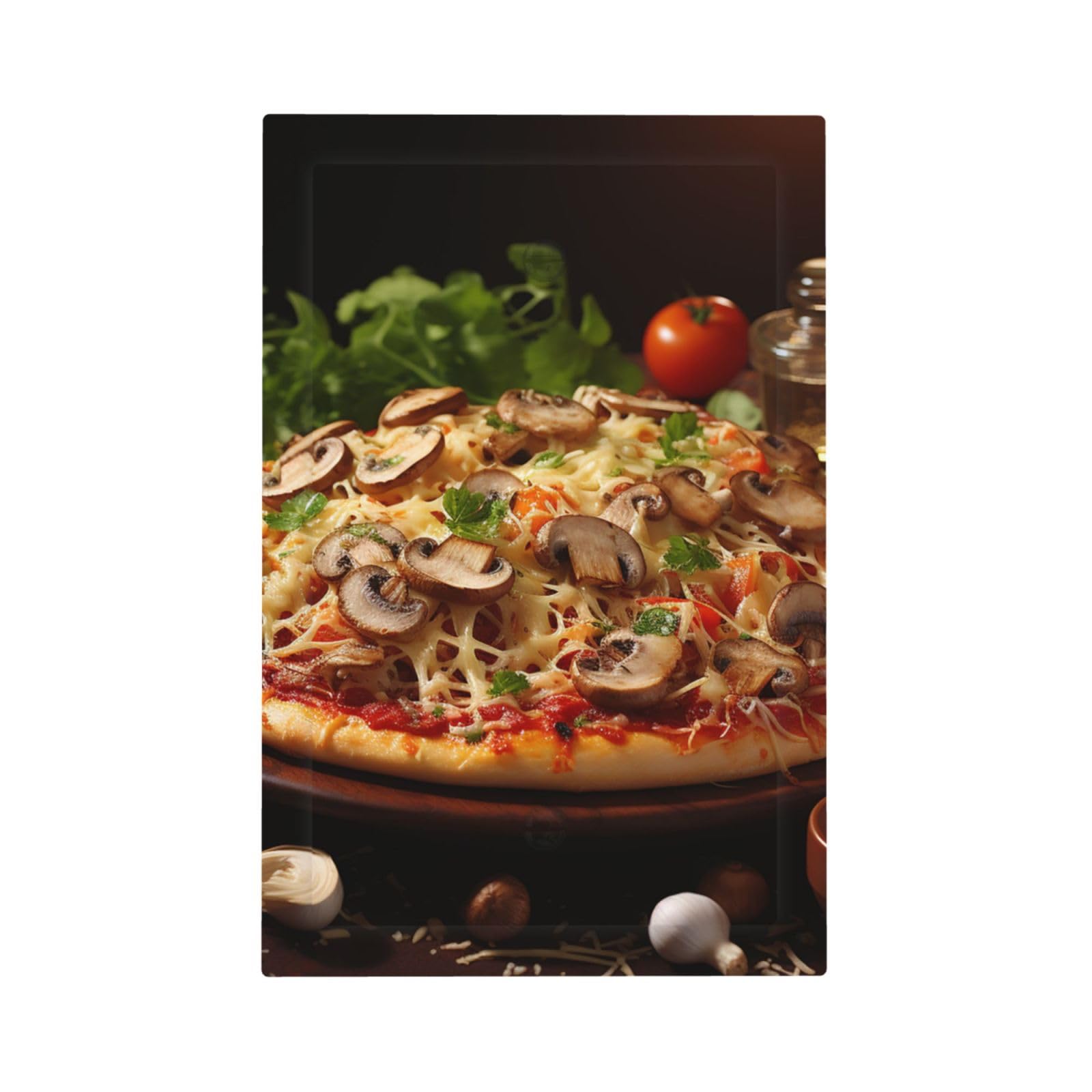 Kloph Style V Decorator Wall Plate 1 Gang Light Switch Covers Pizza With Mushrooms Tomatoes Wallplate Single Toggle Switch Plate Mid Size 5" X 3" Electrical Outlet Covers Decorative Wall Switch Plate Cover Decor
