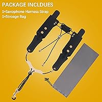 Vista 6 de RANMING Saxophone Shoulder Strap,Double Shoulder Leather Saxophone Harness Strap with Adjustable Length Metal Slider Sax Harness,Reduces Neck