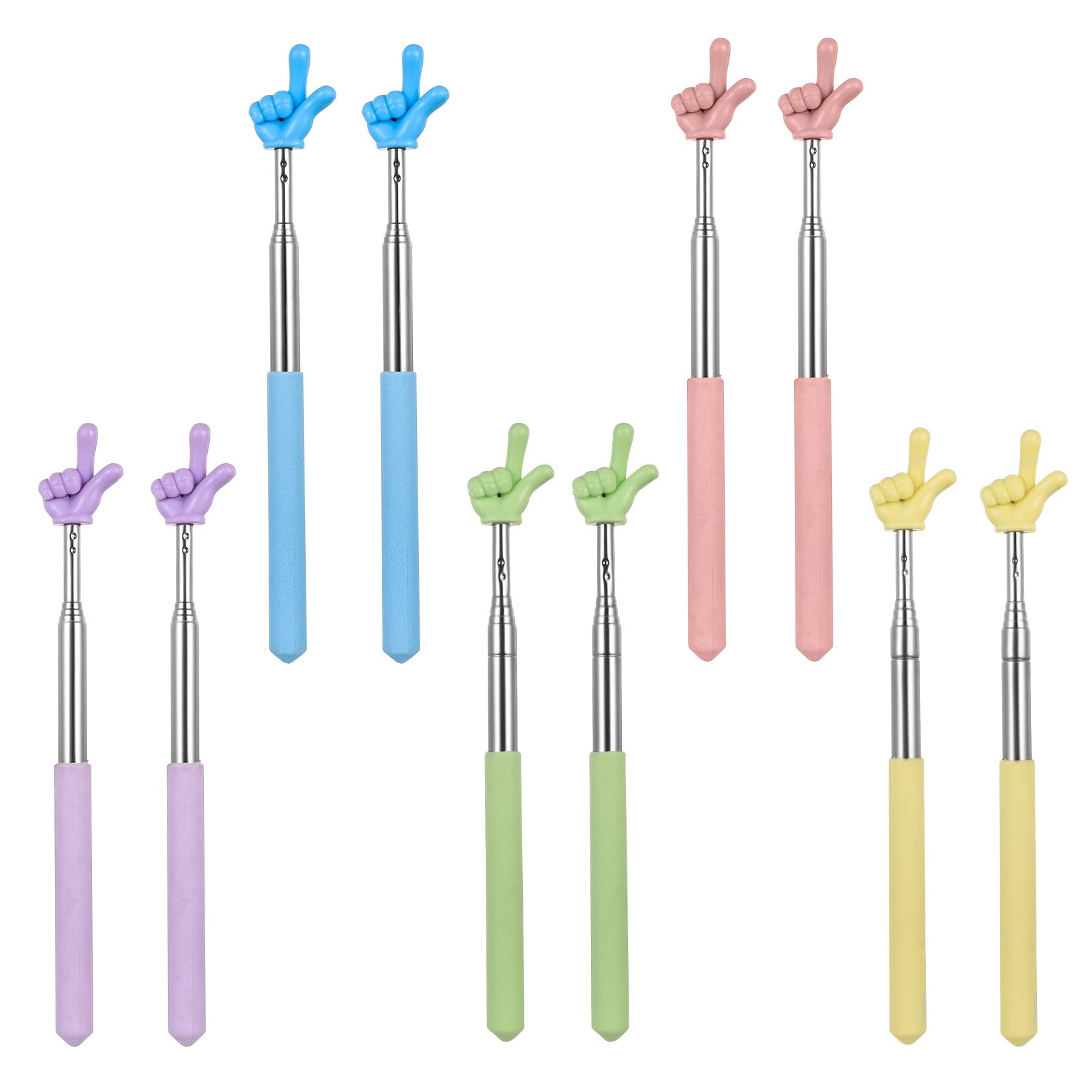 10 Pcs Telescopic Finger Pointer Sticks, Extendable Hand Pointers, Retractable Teacher Pointer Sticks for Classroom Teacher Office Elementary School Lecture Pointing Stick