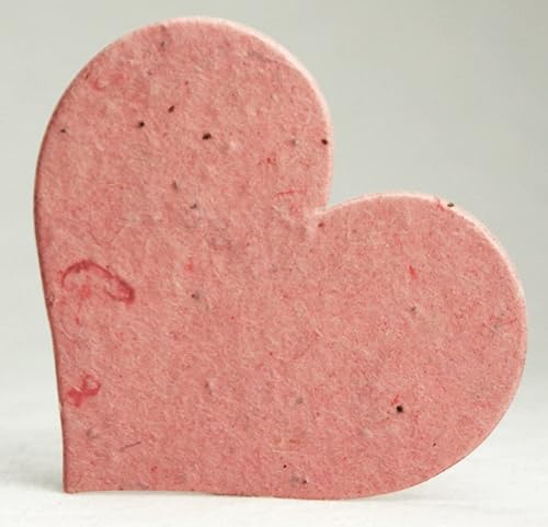 Bulk Seed Paper Large Hearts Recycled Flower Petals Set of 100 Handmade Shapes (Pink Lotka #68s)
