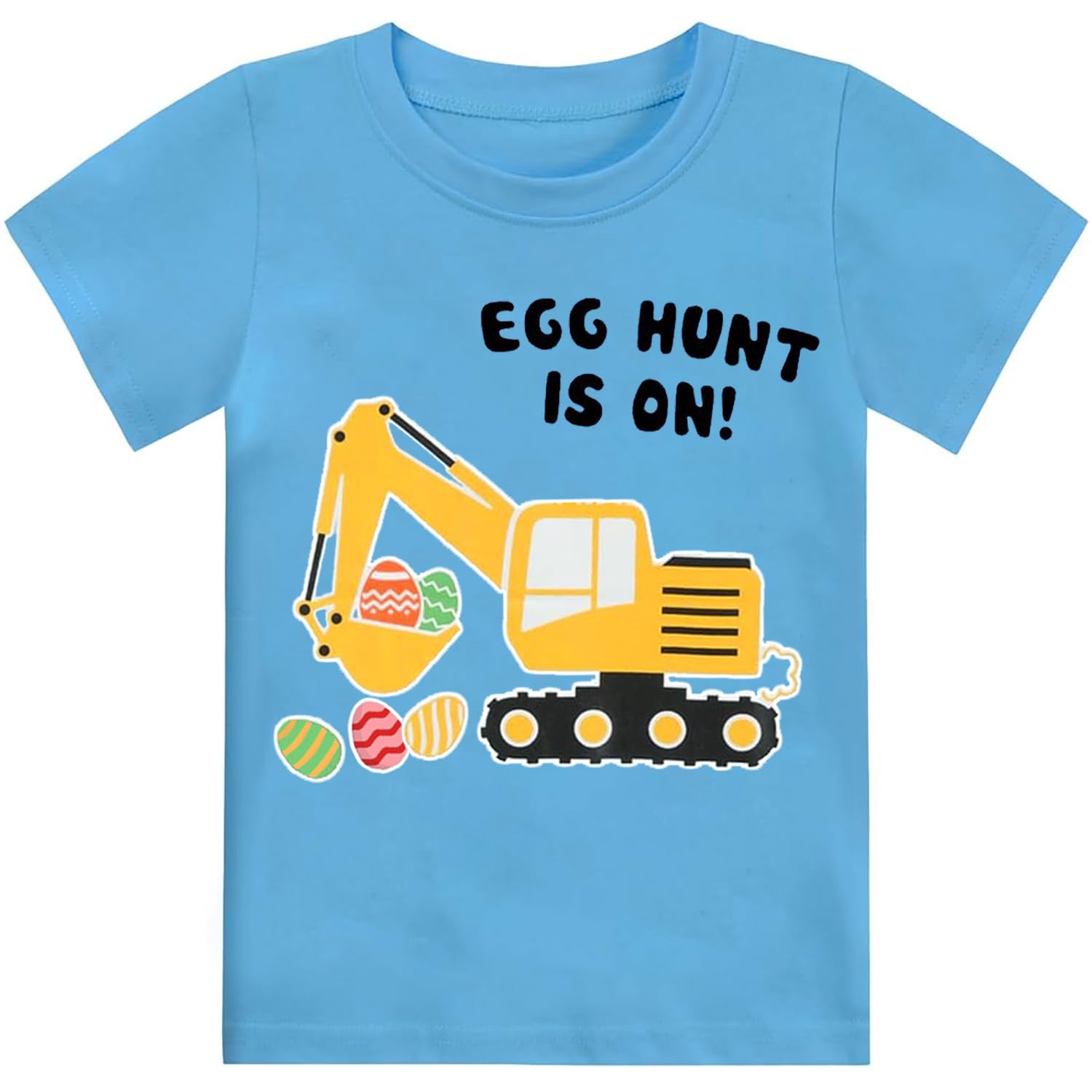 Toddler Boy Girl Easter Shirt Short Sleeve Bunny Outfits Kids Digger Eggs Hunt T-Shirt Cotton Tee Top 2-7 Years