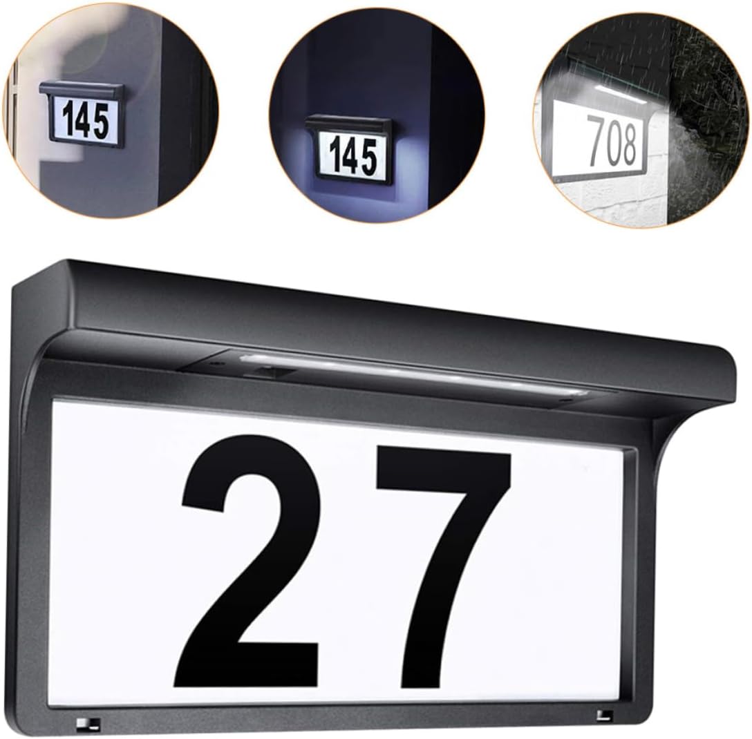Solar-powered Numbers Lamp Outdoor Solar Address Sign Wall Light Easy to Install