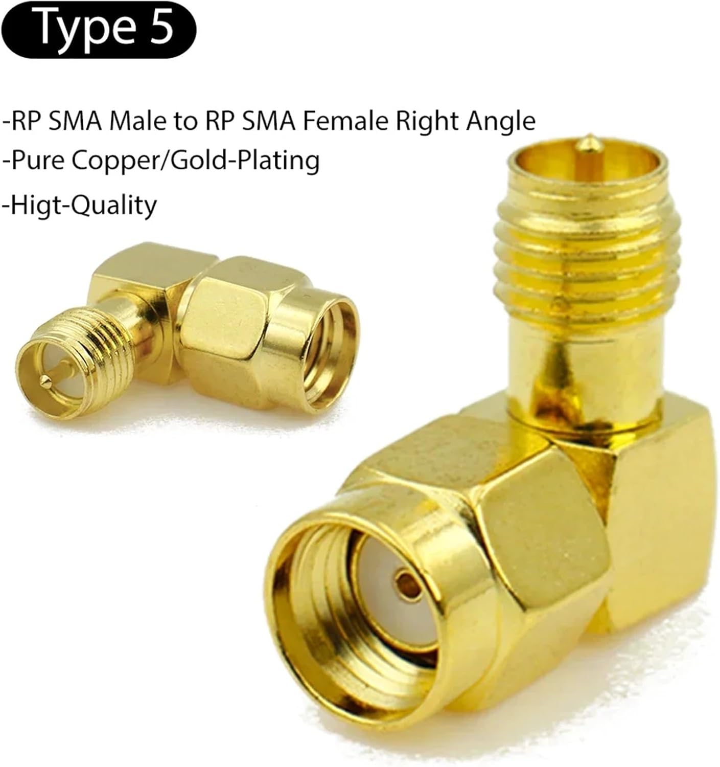 SMA Male to Female Connector 45 90 Degree Coax Coaxial to Adapter(Type5)