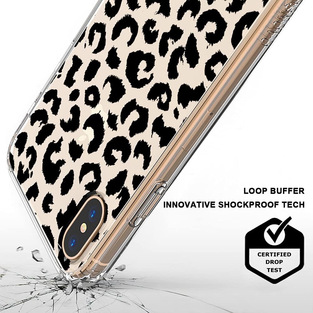 MOSNOVO Compatible for iPhone Xs Max Case, Clear Black Leopard Print Pattern Design Girl Women with Transparent TPU Bumper Protective Back Case Cover for iPhone Xs Max