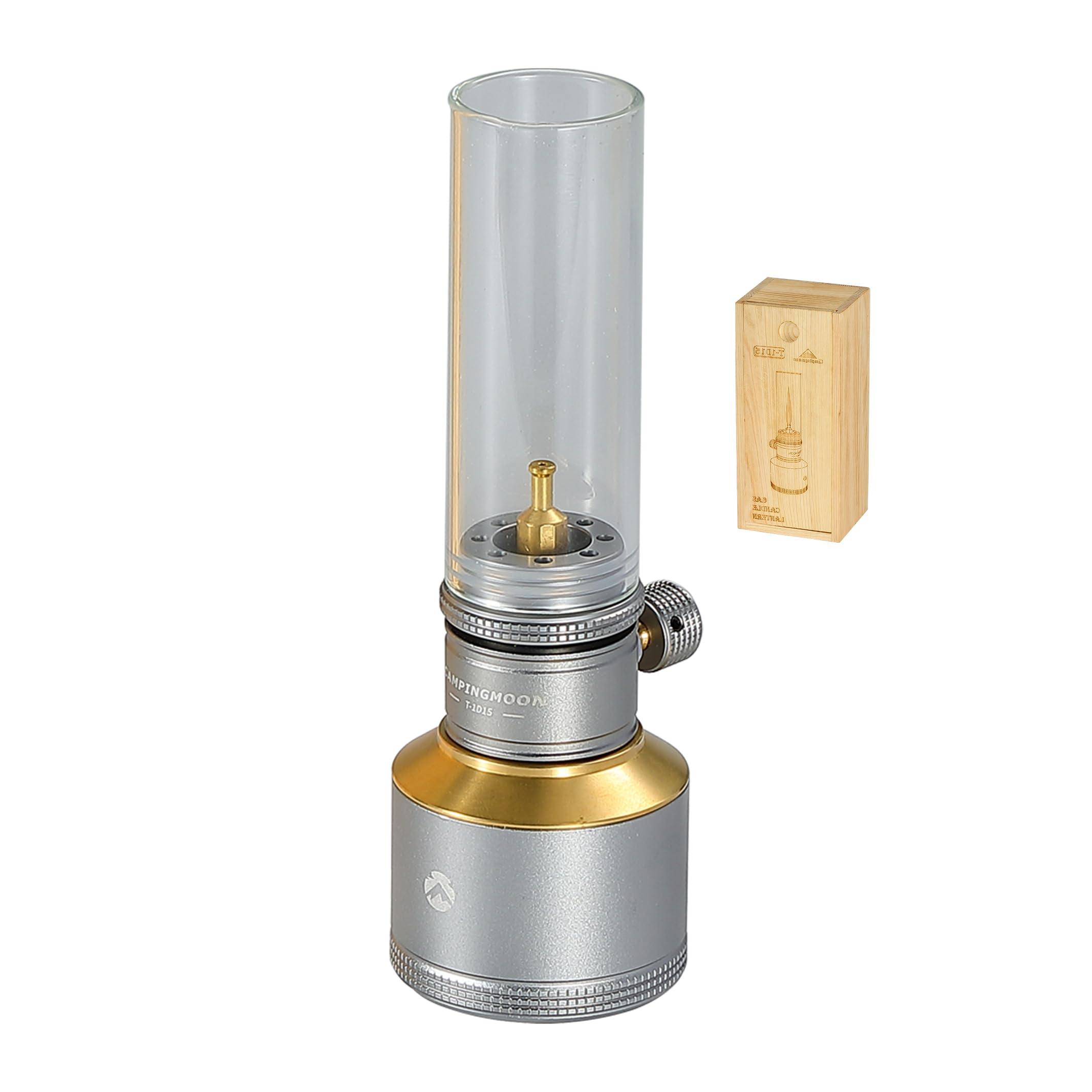 Campingmoon Lanterne à gaz rechargeable pour camping Argenté 15 g | Bougie douce pour les tables de camping et les repas en plein air
