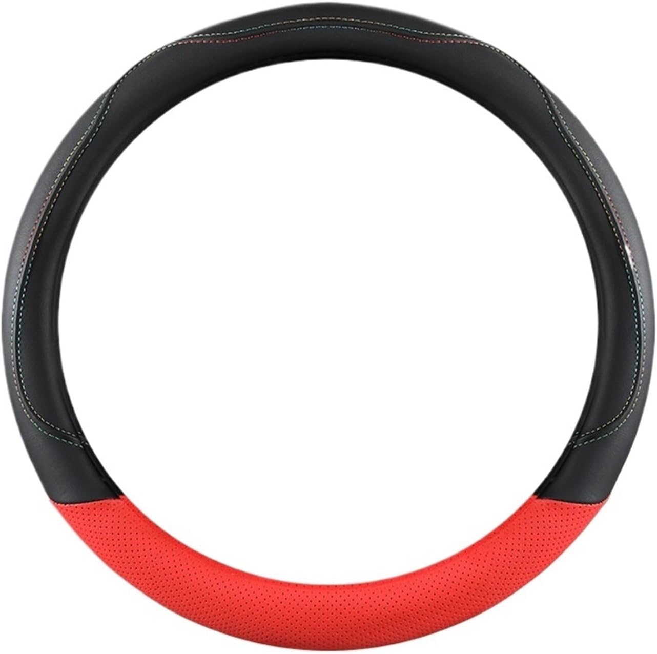 Car Steering Wheel Cover, Simple Four-Season Thin Pu Leather Handlebar Cover, Non-Slip, Wear-Resistant and Sweat-Absorbent Protective Cover(Orange)