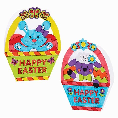 Miniatura 3 de Baker Ross Tarjetas de cesta de Pascua, paquete de 10, perfectas para que los niños decoren, proyecto de manualidades de Pascua ideal para la