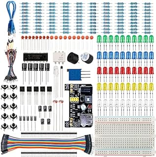 Smraza Basic Starter Kit for Arduino,Breadboard, Power Supply, Jumper Wires, Resistors, LED, Electronic Fun Kit Compatible with Arduino R3, Mega2560, Nano, Raspberry Pi