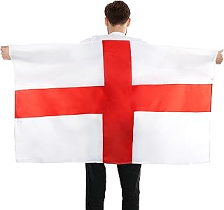 England Wearable Flag Cape - Pack of 1-5ft x 3ft St Georges Flag with Armholes - Football, Rugby Sporting Events, St George's Day Street Parties, Festivals and Celebrations