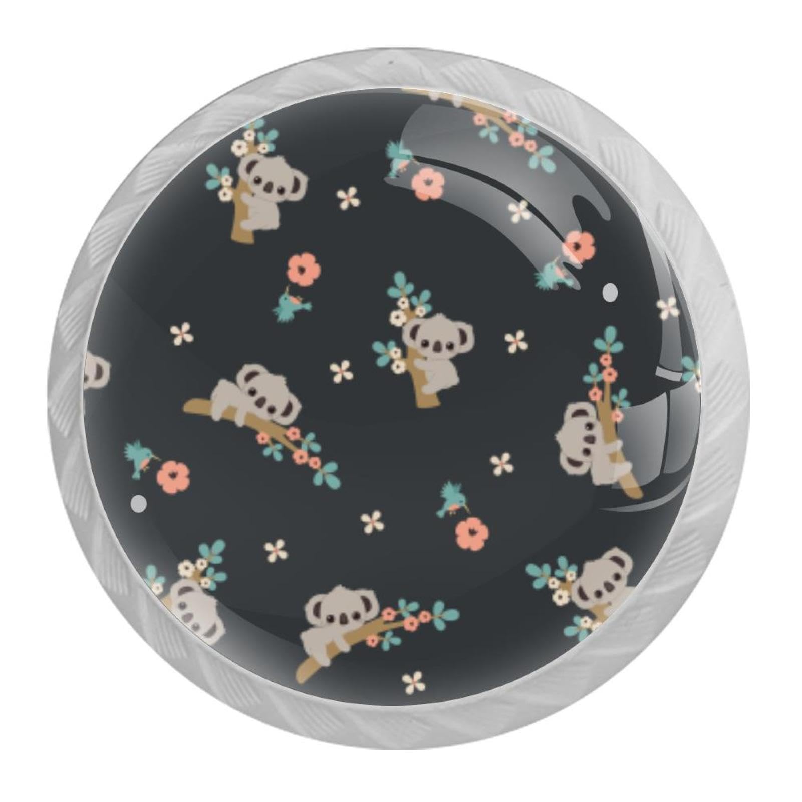 Tqmspg Multi07 4 Pieces Drawer Pulls Koala Bear Door Knobs Dresser Handles For Kitchen Wardrobe Cupboard Hardware Furniture