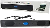 MS MUSAS Upgraded USB Powered Soundbar: Portable 2.0 Stereo Speakers for Laptop PC Computer - Clamp-On Design