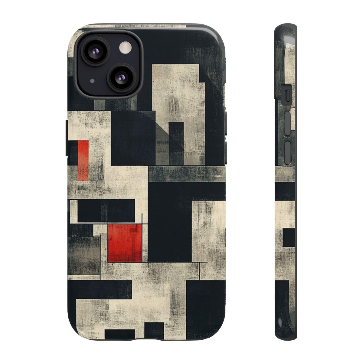 Coque rigide brillante iPhone 13 au motif géométrique abstrait premium - 3