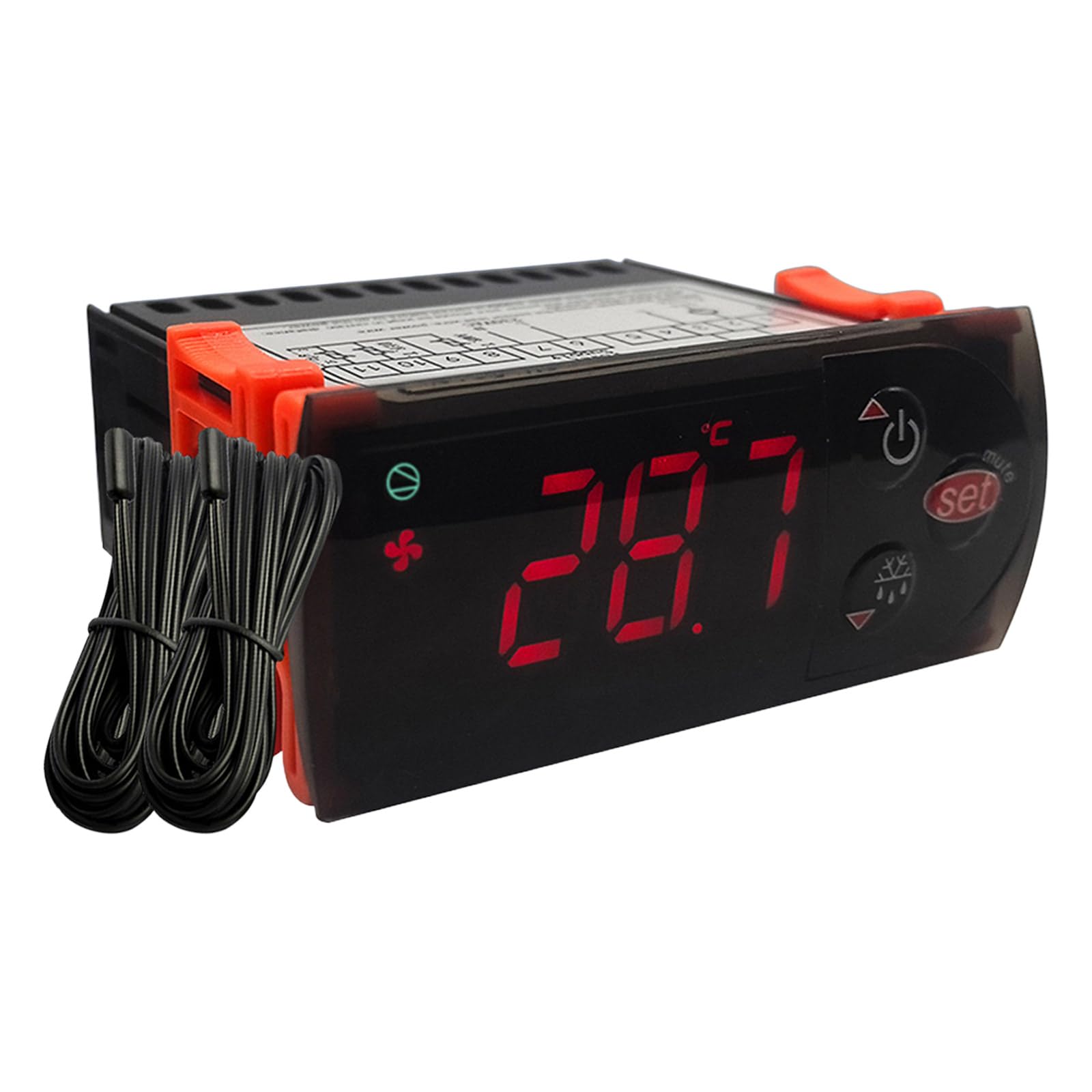 Termostato con sensori per celle frigorifere con controllo della temperatura Riscaldamento Modalità raffreddamento Display LCD Costruzione in ABS Termostato a doppio sensore