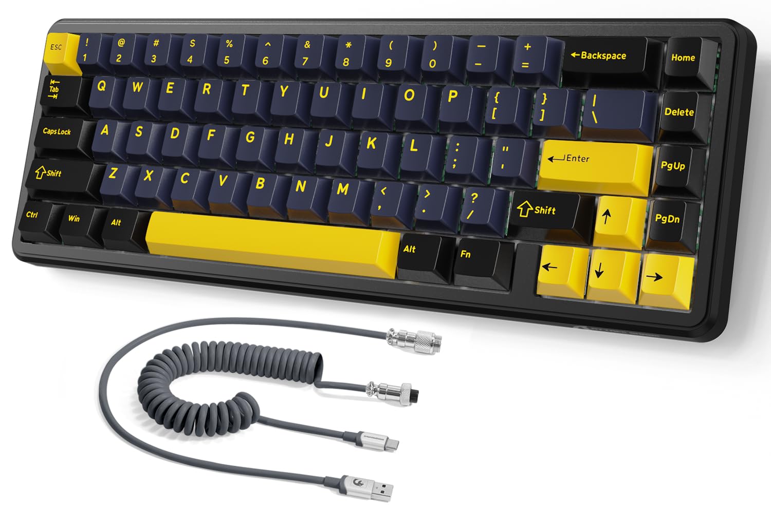 MAMBASNAKE ATTACK SHARK X65 HE Tastiera a Grilletto Rapido, Precisione RT 0,01 mm, 8KHz, Tastiera con Magnetic Switch al 60% con cavo da 8 KHz, Azionamento Regolabile, ST/MT,per PC/Mac, Nero Stellato