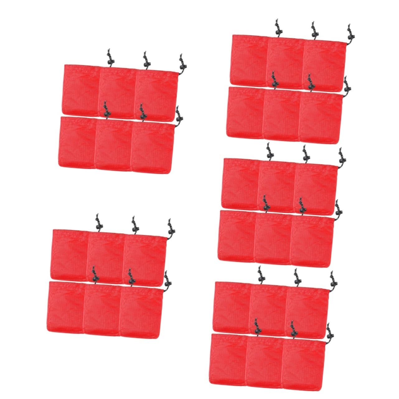 Pochettes à bijoux à cordon HEMOTON rouge en polyester 30 pièces