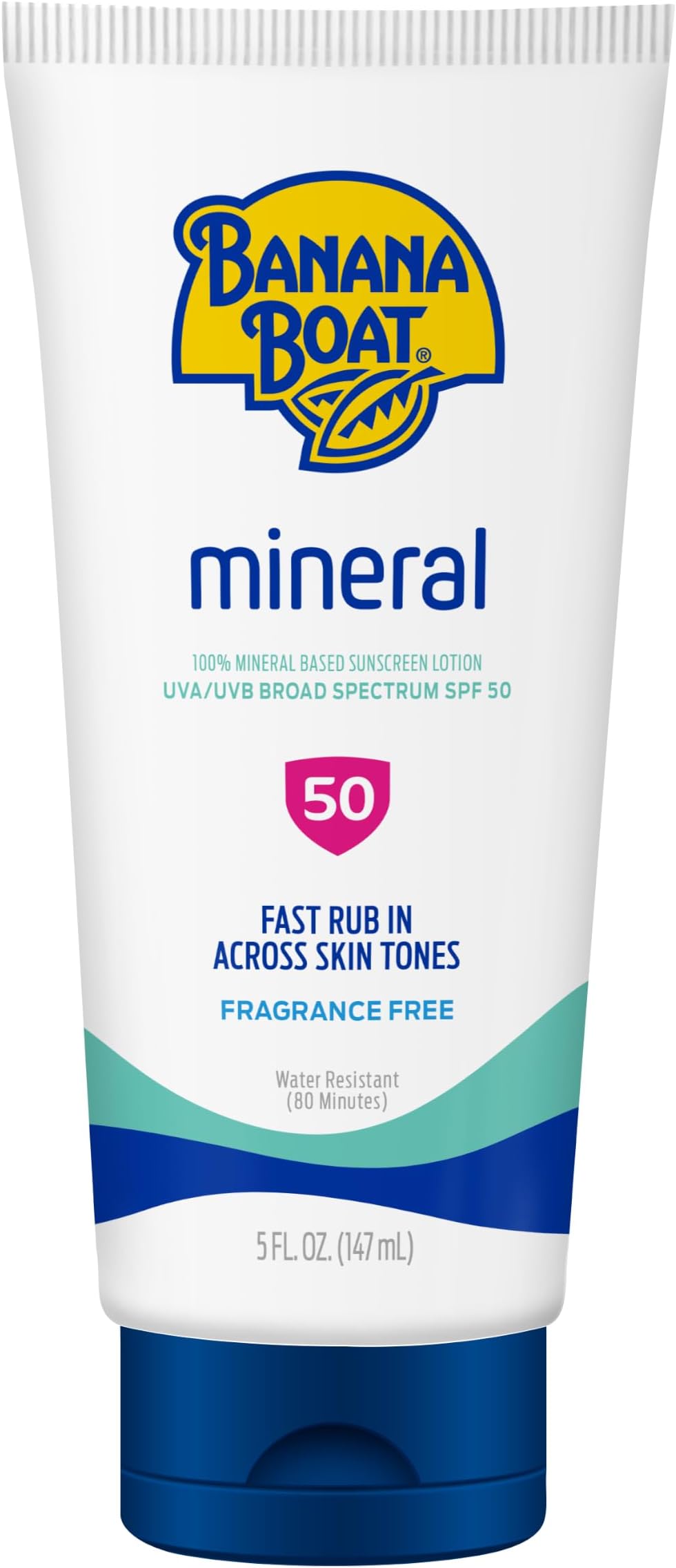 Mineral Sunscreen SPF 50 Lotion, 5Fl Oz | Zinc Oxide Sunscreen Lotion, Beach Essentials, SPF 50 Sunblock, 5Fl Oz