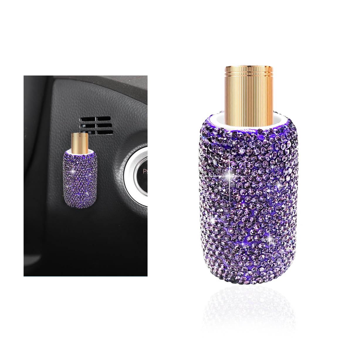 DXNQ Upright Car Lipstick Holder, Bling Strong Adhesive Upright Lipstick Organizer Vehicle Lip Balm Holder, Sparkling Rhinestone Auto Interior