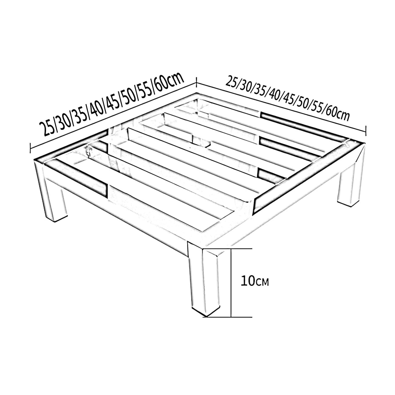 Base Elevata per Condizionatore, Pallet da Pavimento in Acciaio Inox, Stendibiancheria da Pavimento Antiumidità Elevato per Magazzini, Garage, Cucine, Negozi (40x30x10cm)
