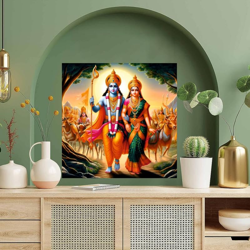 Image of British Terminal Cute little Bal Gopal Baby God Krishna| Kanha Ji | Laddu Lord Makhan Chor Painting Religious Poster for Pregnant Women for wall (matt thin vinyl,sticker,multicolor,unframed)| bj374