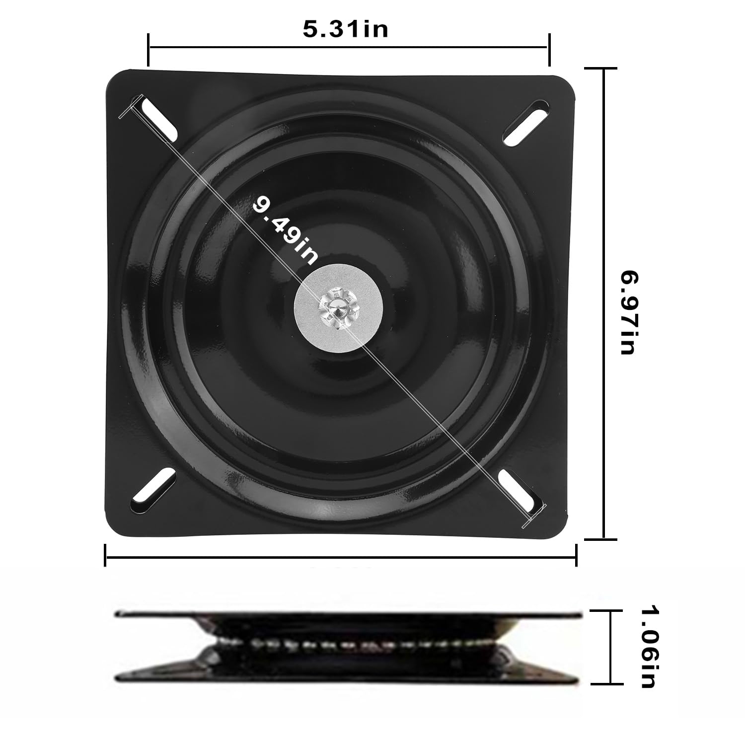 Base Pivotante de Siège de 7 Pouces, Plaque de Montage de Siège Rotative à 360 Degrés Accessoire de Matériel en Acier Inoxydable Enduit EDC pour Yacht de Bateau Marin