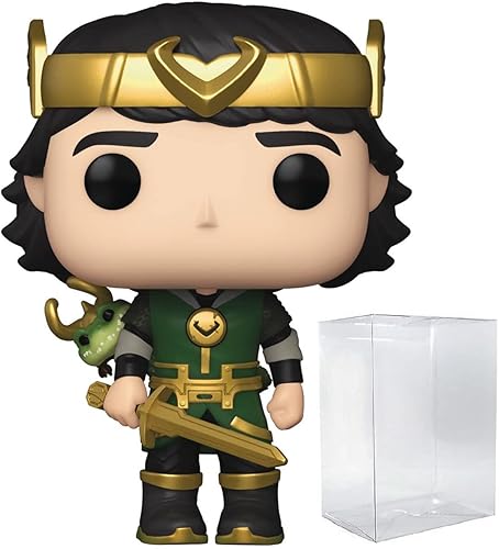 POP Marvel Loki - Kid Loki con cocodrilo Loki Pop! Figura de vinilo (empaquetado con funda protectora compatible con POP Box), multicolor, 3.75