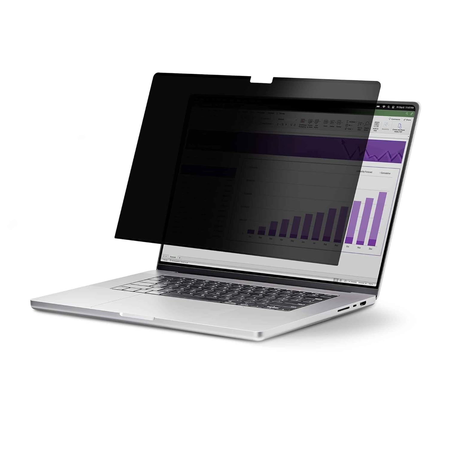StarTech.com 15-inch MacBook Air 2023/2024 Laptop Privacy Screen, Removable/Reversible Anti-Glare Blue Light Filter, Magnetic - Image 2