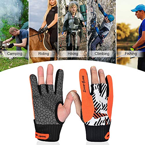 Luvas Esportivas, Andoer Luvas de boliche respiráveis ​​antiderrapantes protetores de polegar Luvas