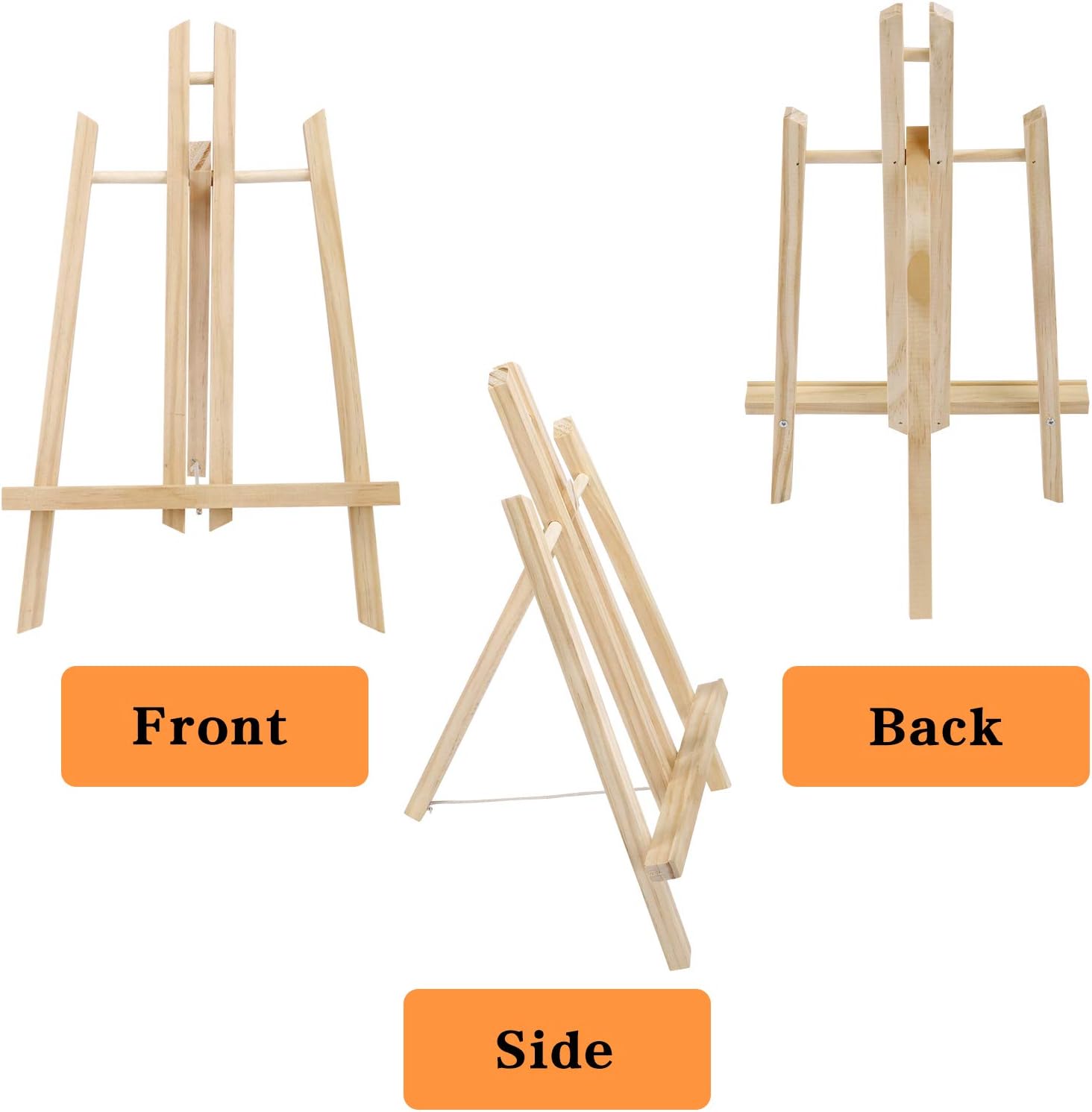 Jekkis 14" Tabletop Easels, 6 Packs Display Wooden Easels, Art Craft Painting Easel Stand for Artist Adults Students Classroom