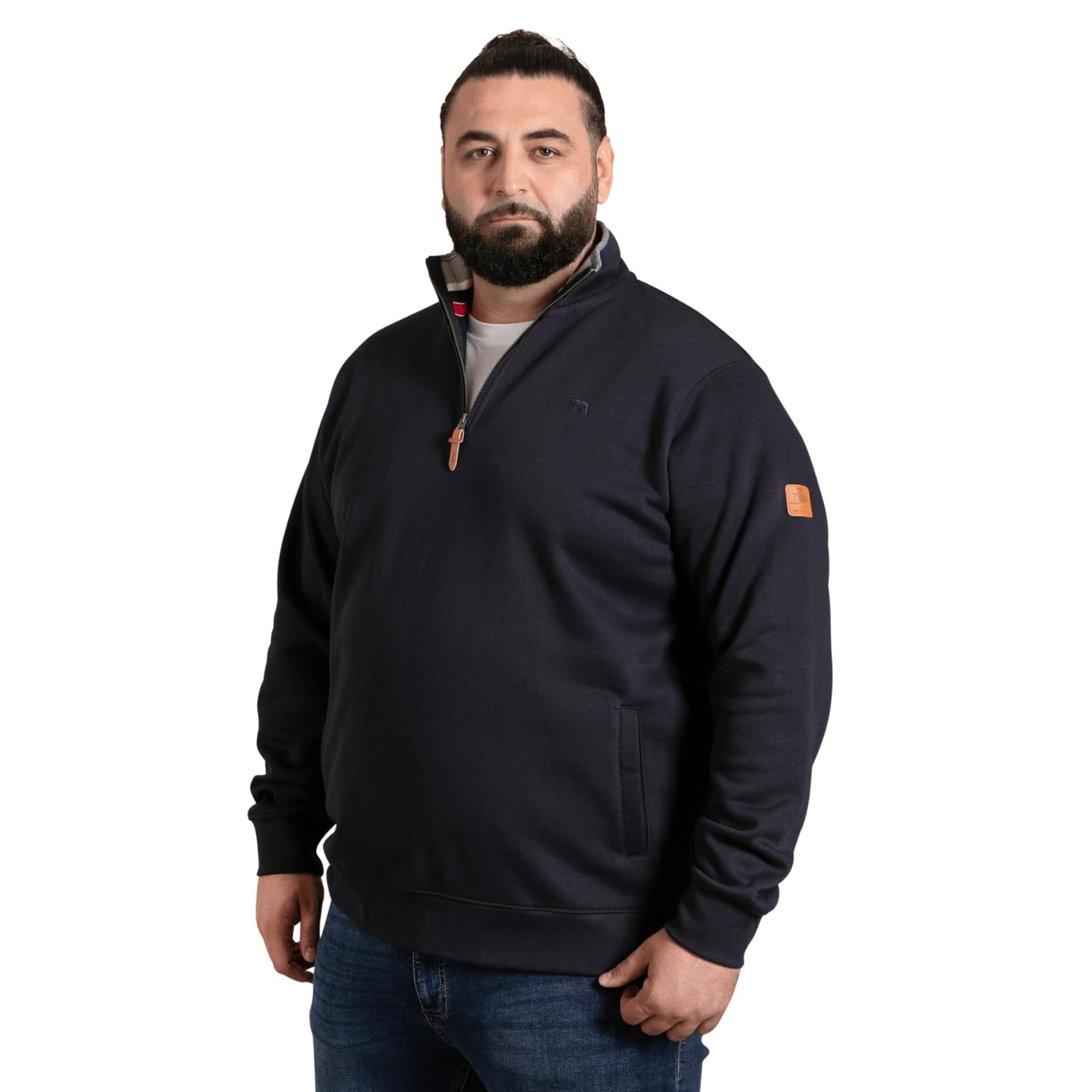 Espionage 1/4 Zip Sweatshirt Fleece Long Sleeve Mens Plus Size 2XL-8XL RUSSEL (UK, Alpha, 3XL, Plus, Regular, Navy)