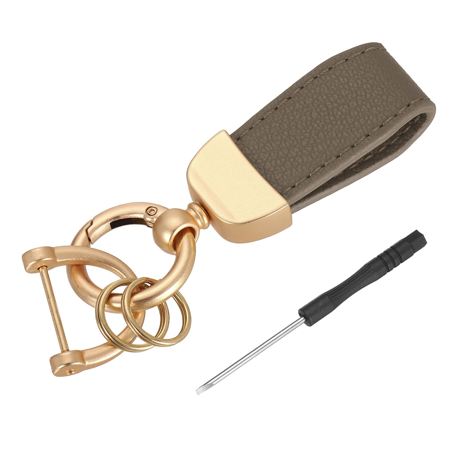 Car Key Chain Ring Clip Leather Key Fob Wristlet Keychain with Anti-Lost D Ring & Keyrings Fit for Home Car