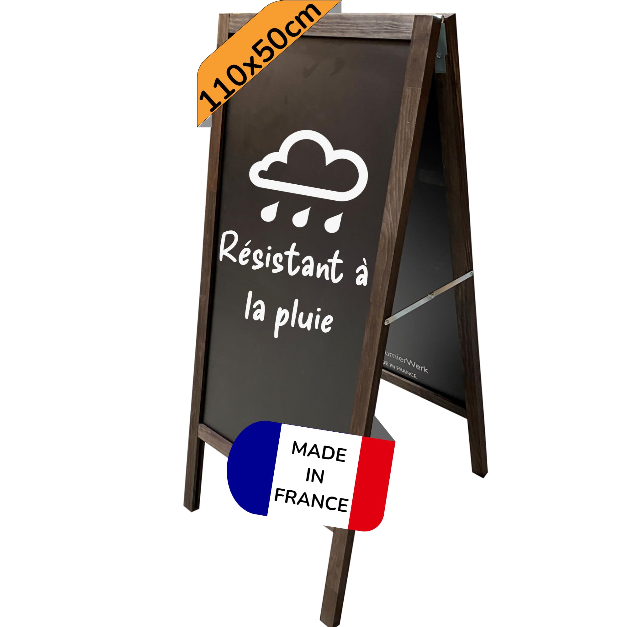 Stop Trottoir Exterieur Professionnel Fabriqué en France, Résistant à la pluie | Ardoise Restaurant sur chevalet