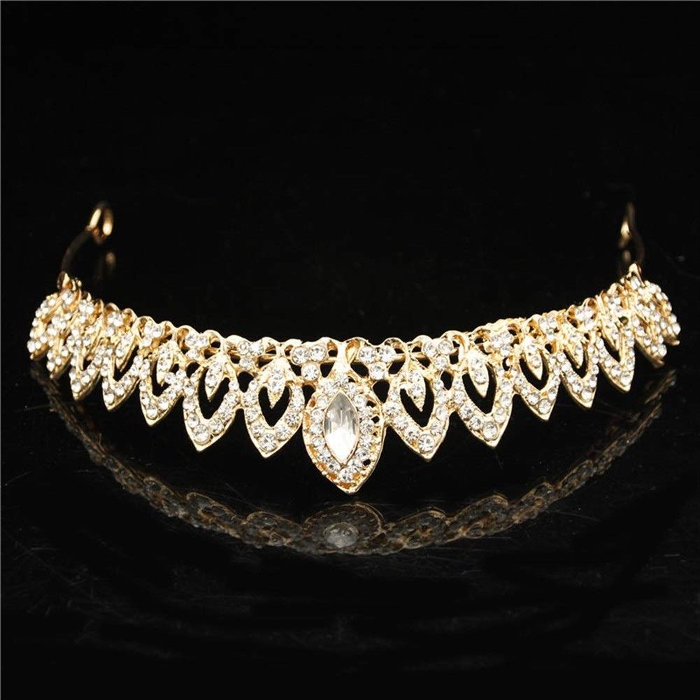 Minkissy - Diadema vintage barocco, corona regina da sposa in oro