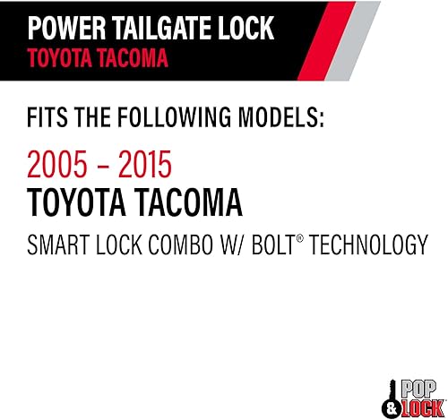 Miniatura 6 de Pop & Lock – Combo de cerradura inteligente para portón trasero eléctrico con tecnología Bolt para Toyota Tacoma, se adapta a los modelos 2005 a