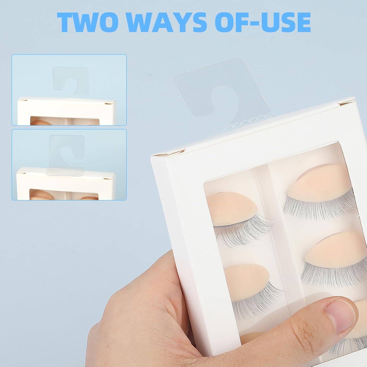 Giantree 200 Pcs Clear Self Adhesive Hang Tabs Hooks, Heavy Duty J-Hook Hanging Tags Clear Plastic Hanger Tags for Retail Display in Business Shop Offices Home