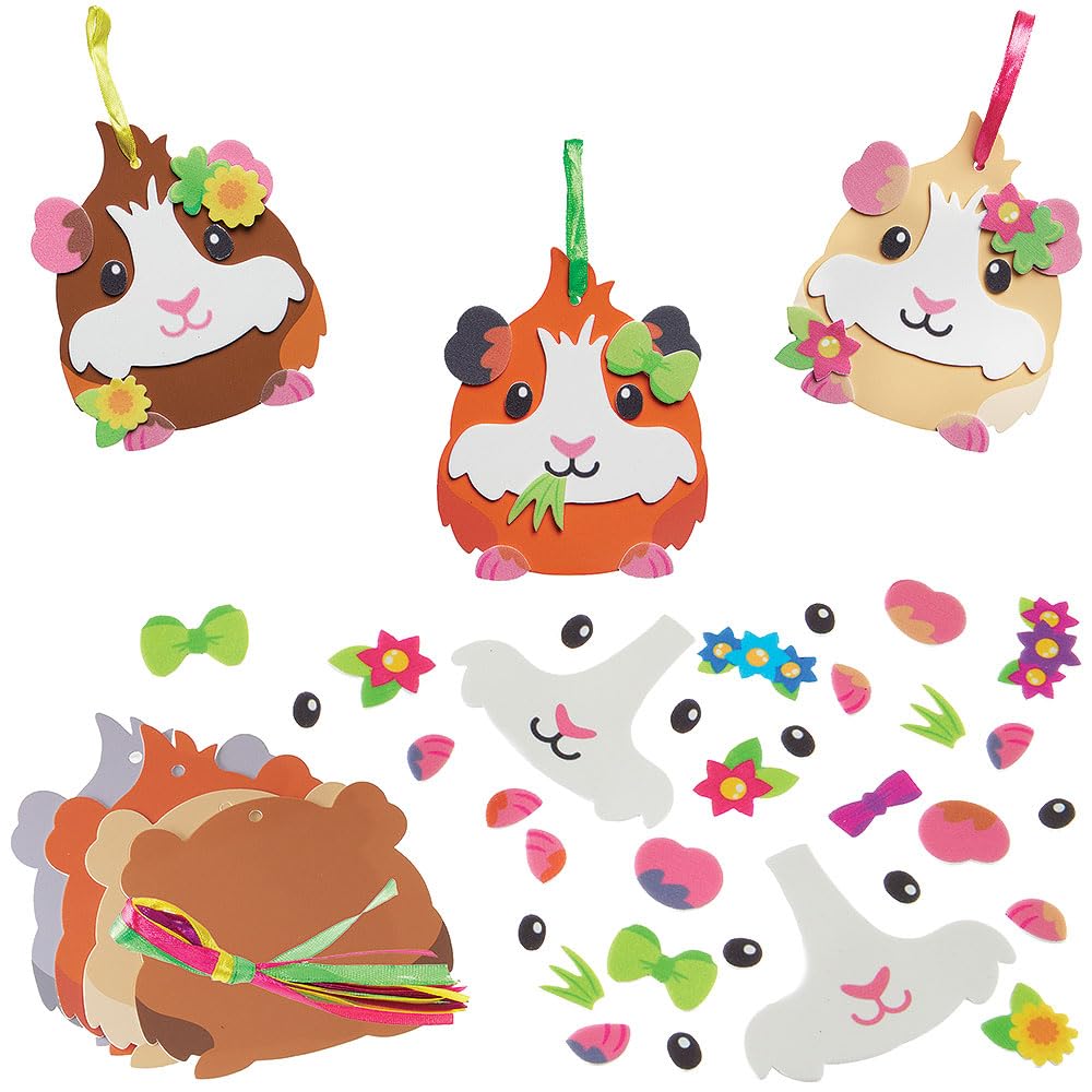 Baker Ross WA116 Guinea Pig Mix & Match Decoration Kits - Pack of 8, Fun Foam Craft Kits for Classroom and Home
