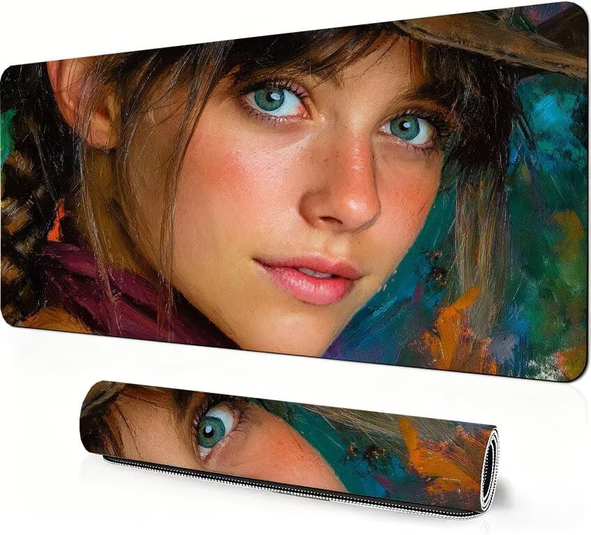 Abstrakcyjna podkładka pod mysz XXL 1200 x 600 x 3mm, podkładka pod mysz dziewczęca szeroka podkładka pod mysz do gier, przyszyte krawędzie, antypoślizgowa gumowa podkładka pod mysz, do biura i gier
