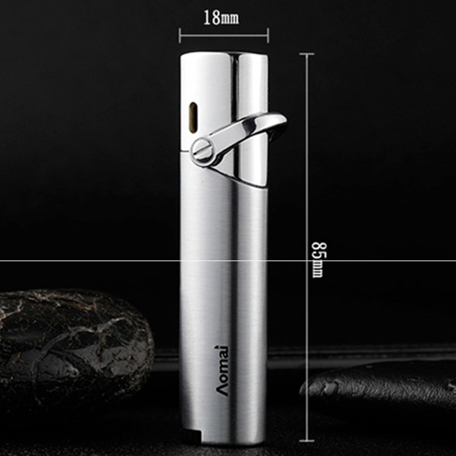 防風ライター、タバコパイプライター ブタン燃料詰め替え式ライター ジェットライター 男性用 (ガスなし) (Color : Blac