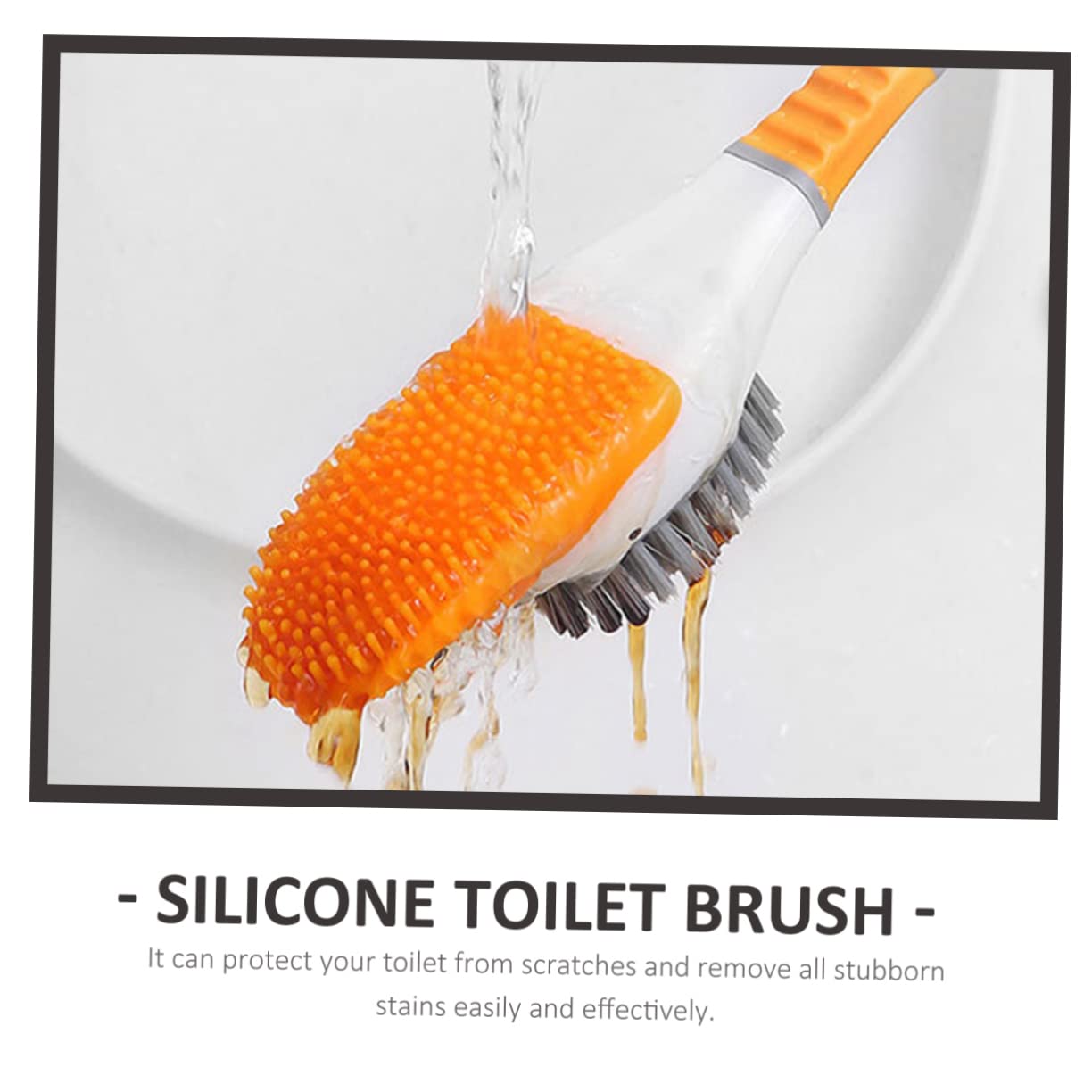 Juego de cepillos de inodoro – Cepillo de limpieza de baño resistente con cerdas suaves y limpiador multisuperficie para suelo de bañera y baño – Solución de higiene sin esfuerzo