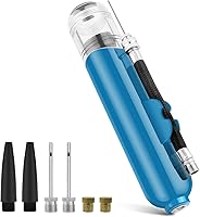 Vista 13 de Bomba de bola, bomba de aire inflable de doble acción con 3 agujas y 2 boquillas para pelota de fútbol, baloncesto, voleibol, globos, bicicletas