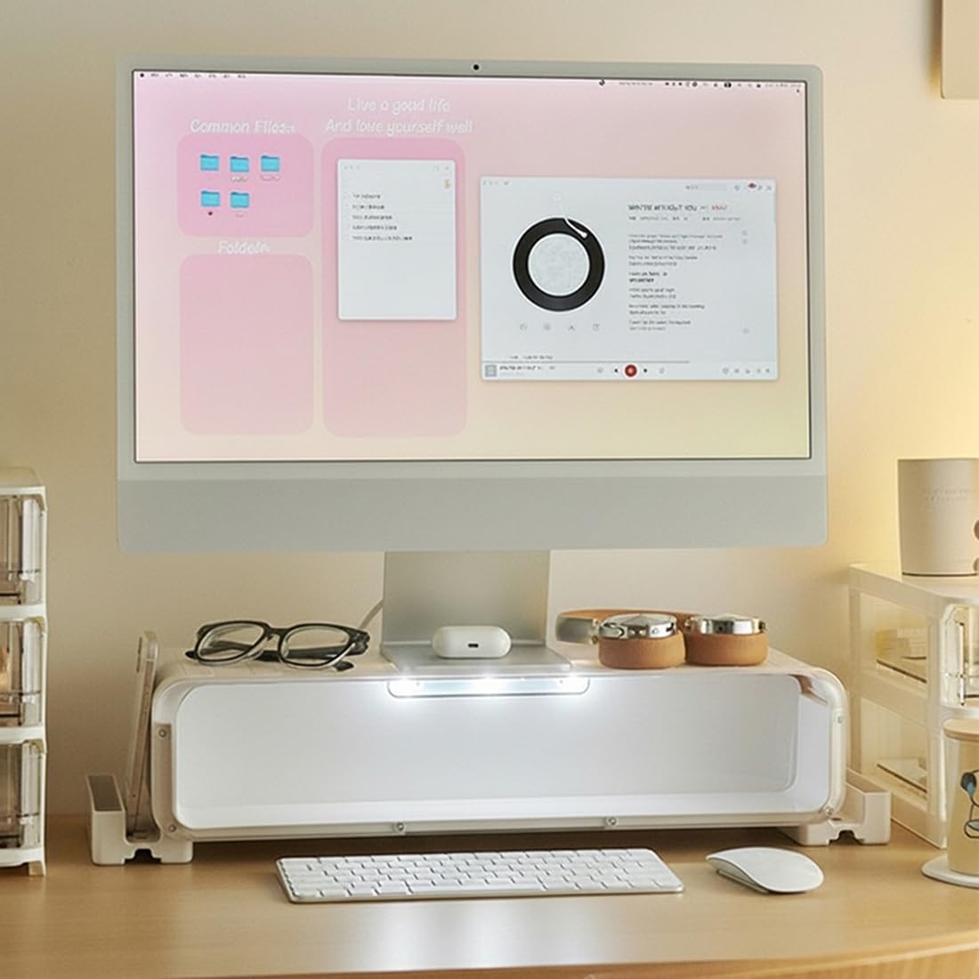 Blind Box Sammlerstücke Kompatibler Transparenter Desktop-Monitorständer mit Displayregal für Bürozubehör und Mini-Figuren