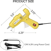 Vista 4 de ROMECH Mini pistola de pegamento caliente de 20 W con set de 30 barras de pegamento, kit de pistola de pegamento caliente de precalentamiento rápido
